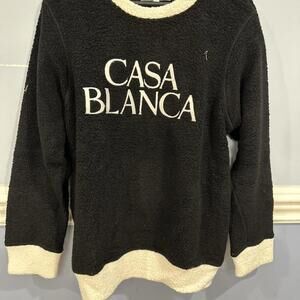 Black and white Casablanca Tennis Club crewneck sweatshirt (size L)